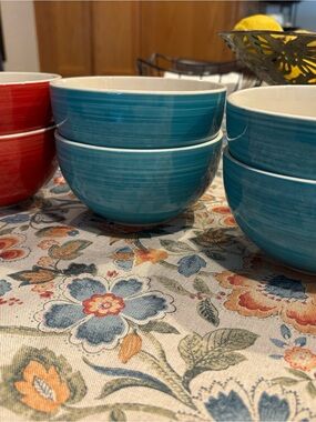 Graydon Hall Ceramic Bowls Turquoise 4 and Orange 2